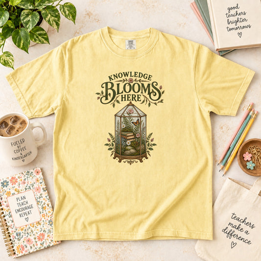 Knowledge Blooms Here Science Teacher T-Shirt