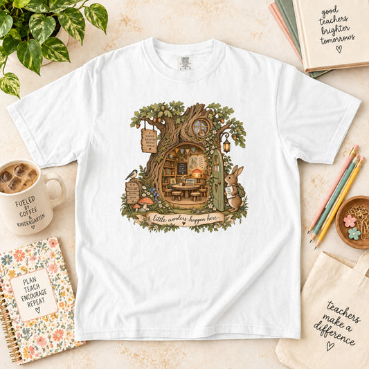 Little Wonders Happen Here Preschool Teacher T-Shirt