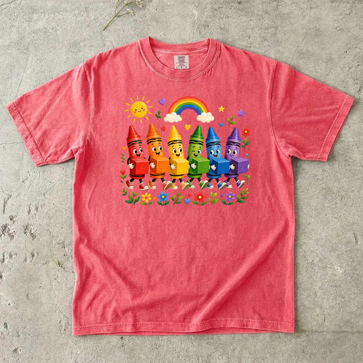 Cute Crayon Preschool Teacher T-Shirt