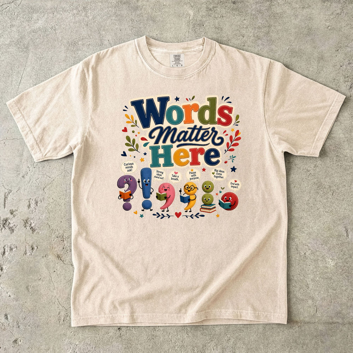 Words Matter Here Reading Teacher T-Shirt