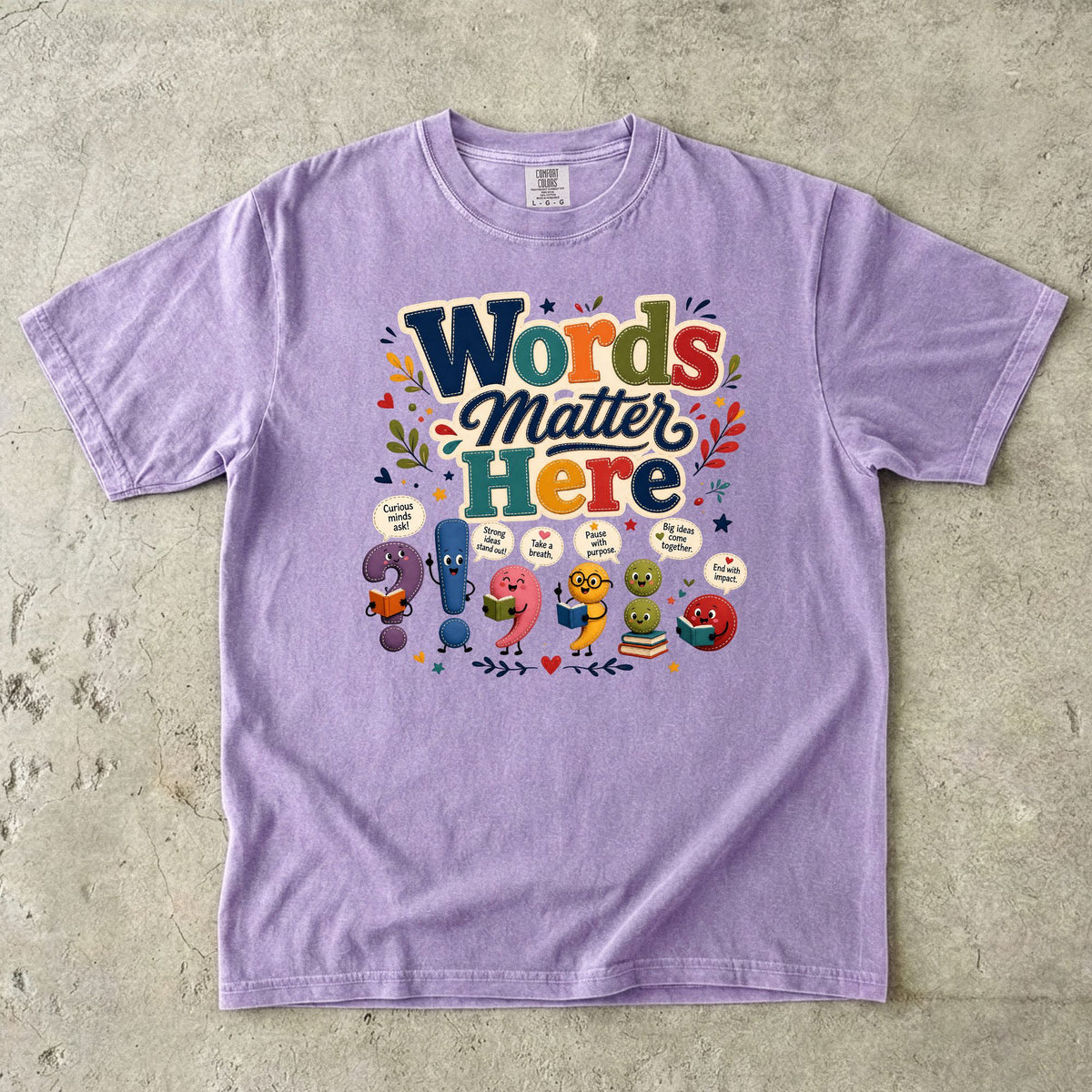 Words Matter Here Reading Teacher T-Shirt