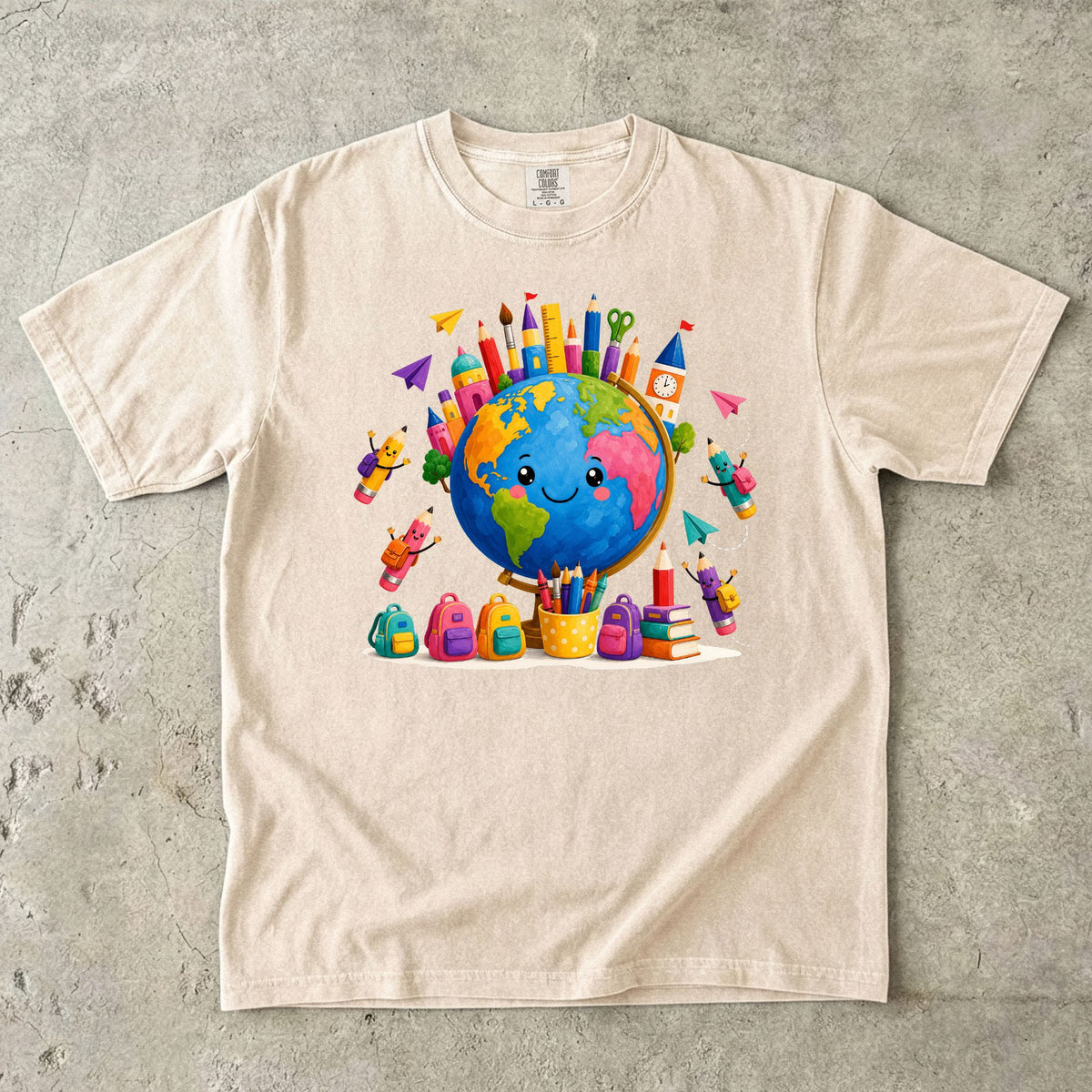 Whimsical Globe Teacher T-Shirt