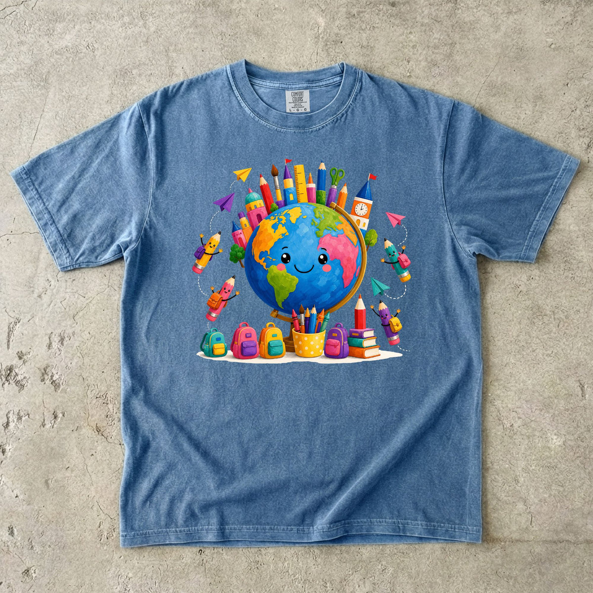 Whimsical Globe Teacher T-Shirt