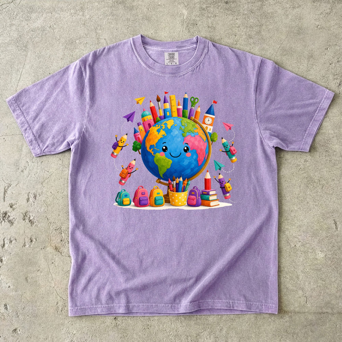Whimsical Globe Teacher T-Shirt