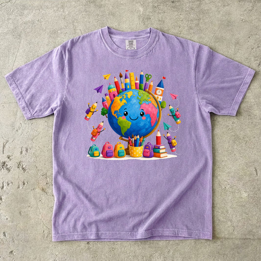 Whimsical Globe Teacher T-Shirt
