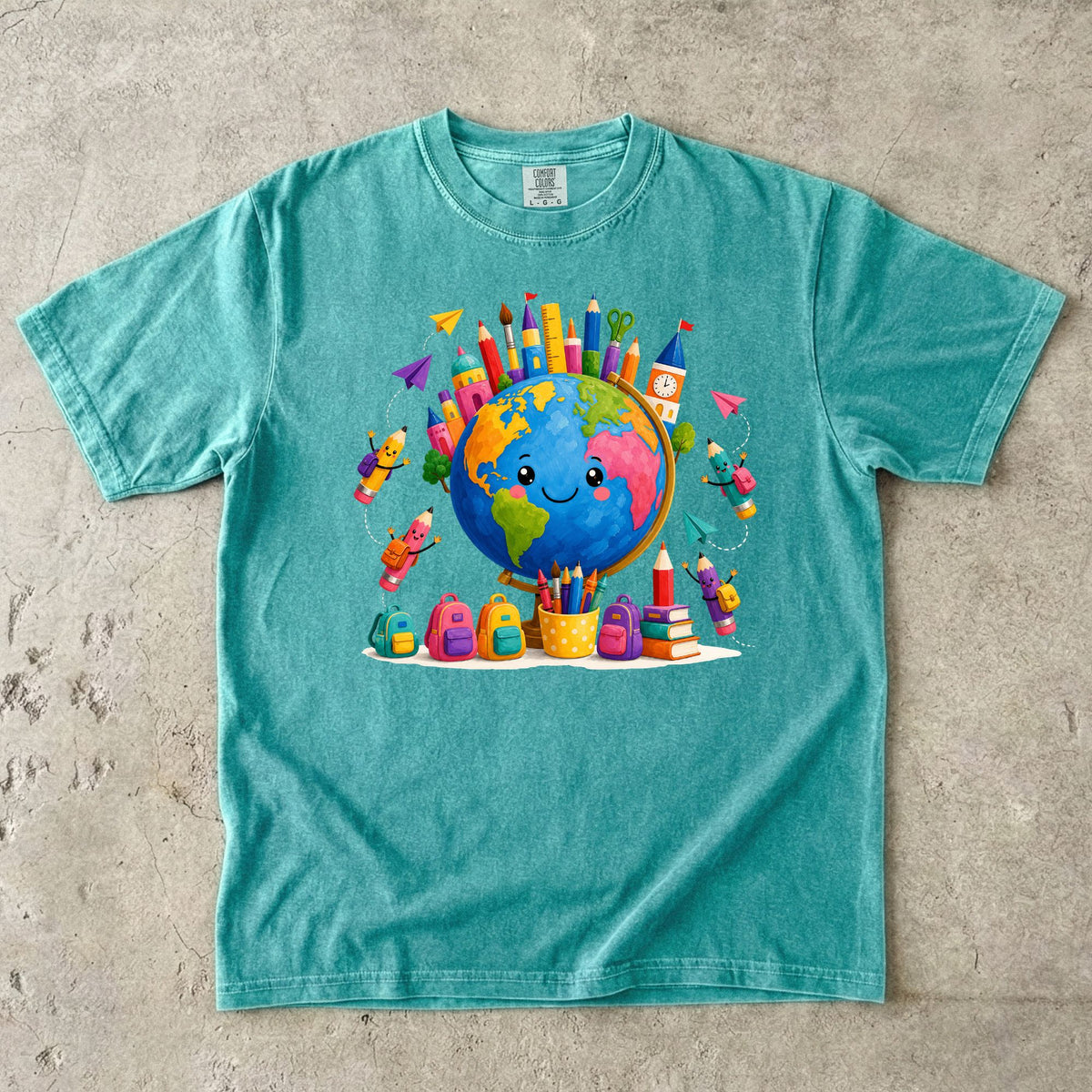 Whimsical Globe Teacher T-Shirt