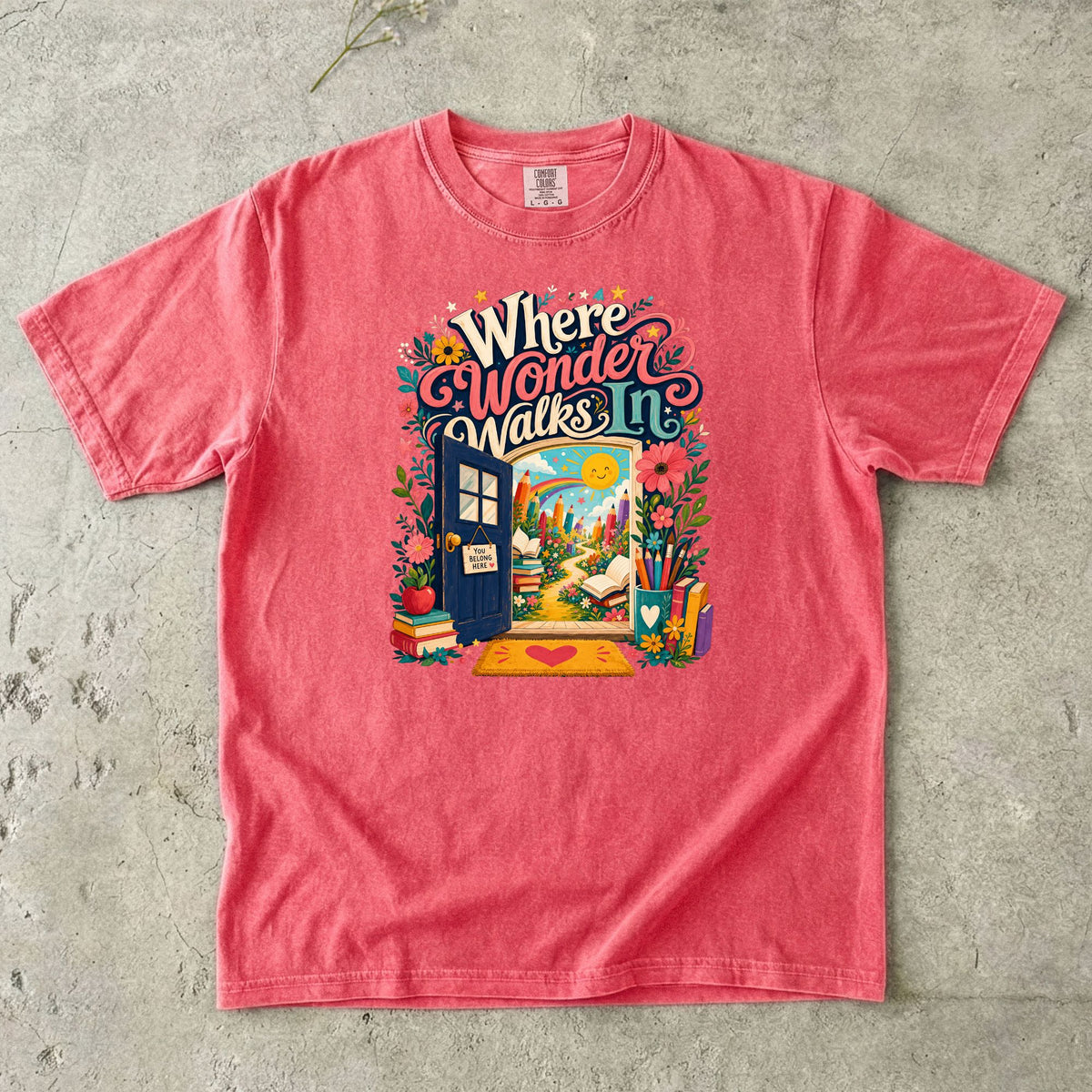 Where Wonder Walks In Teacher T-Shirt