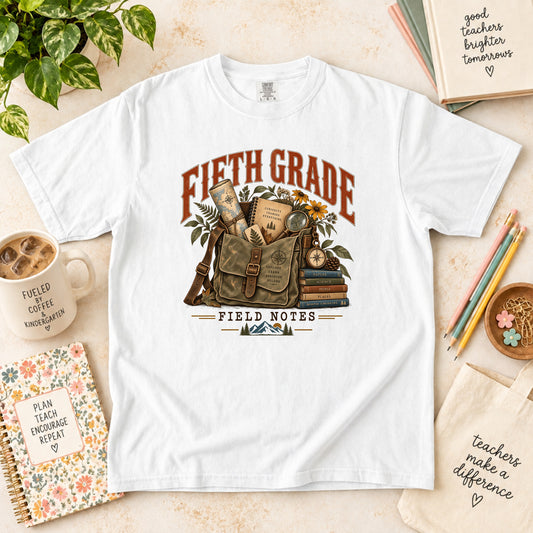 Fifth Grade Field Notes Fifth Grade Teacher T-Shirt