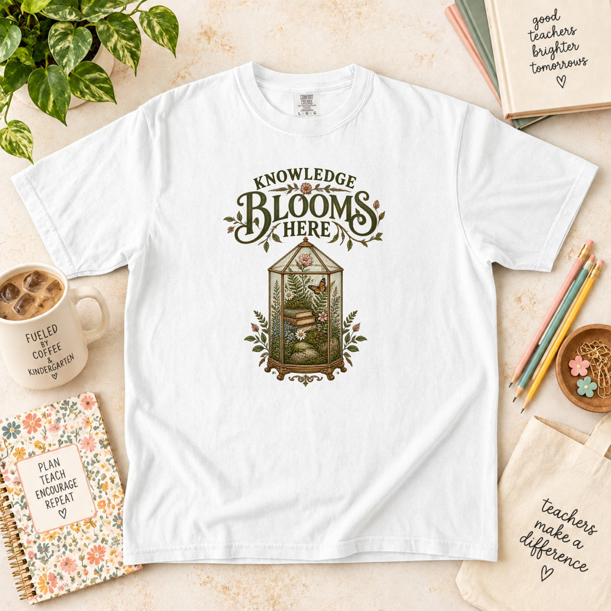 Knowledge Blooms Here Science Teacher T-Shirt