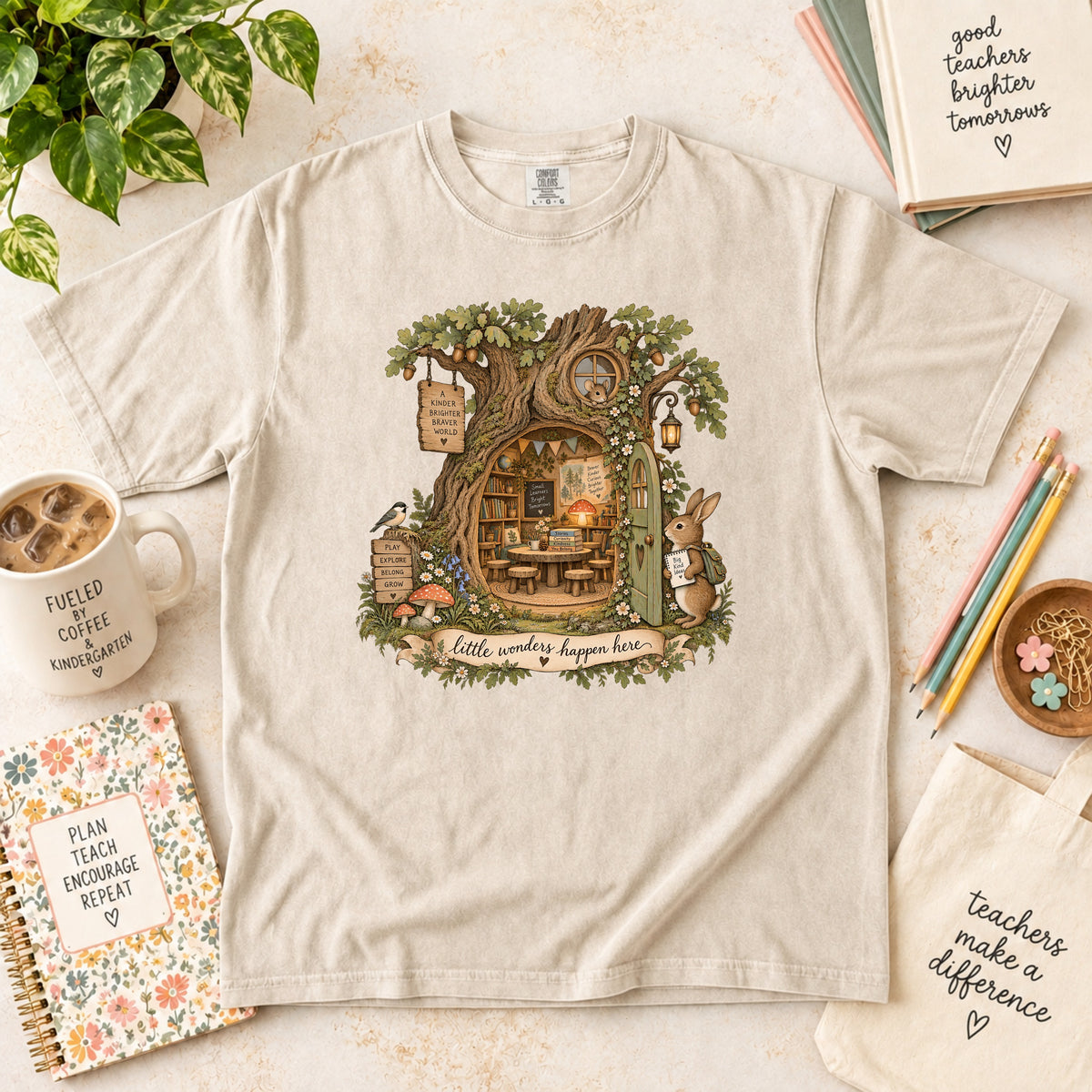 Little Wonders Happen Here Preschool Teacher T-Shirt
